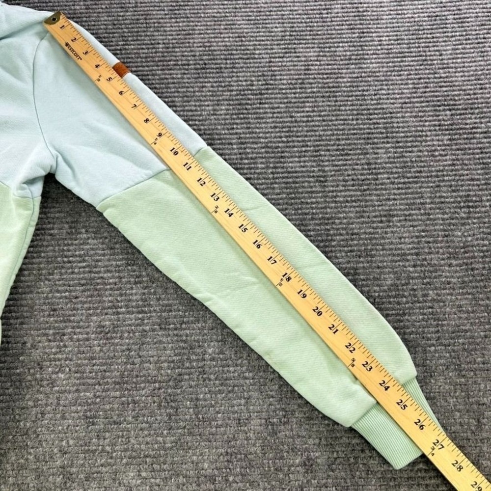 Wanakome Color Block Pullover Hoodie Womens Medium Aqua Green Mint Athleisure - Picture 10 of 11